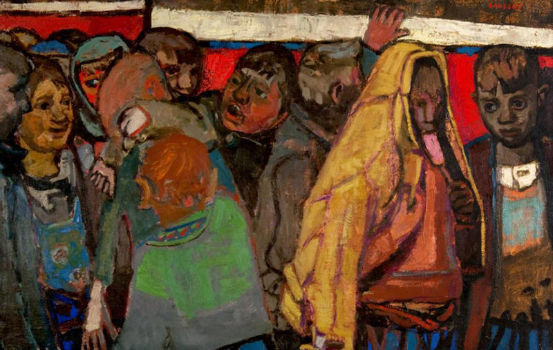 Joan Eardley: 'Glasgow Kids, a Saturday Matinée Picture Queue © 2025 Estate of Joan Eardley. All Rights Reserved, DACS