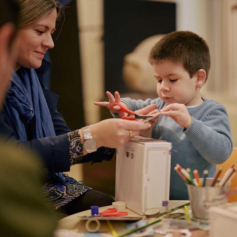 Family craft activities in the Museum