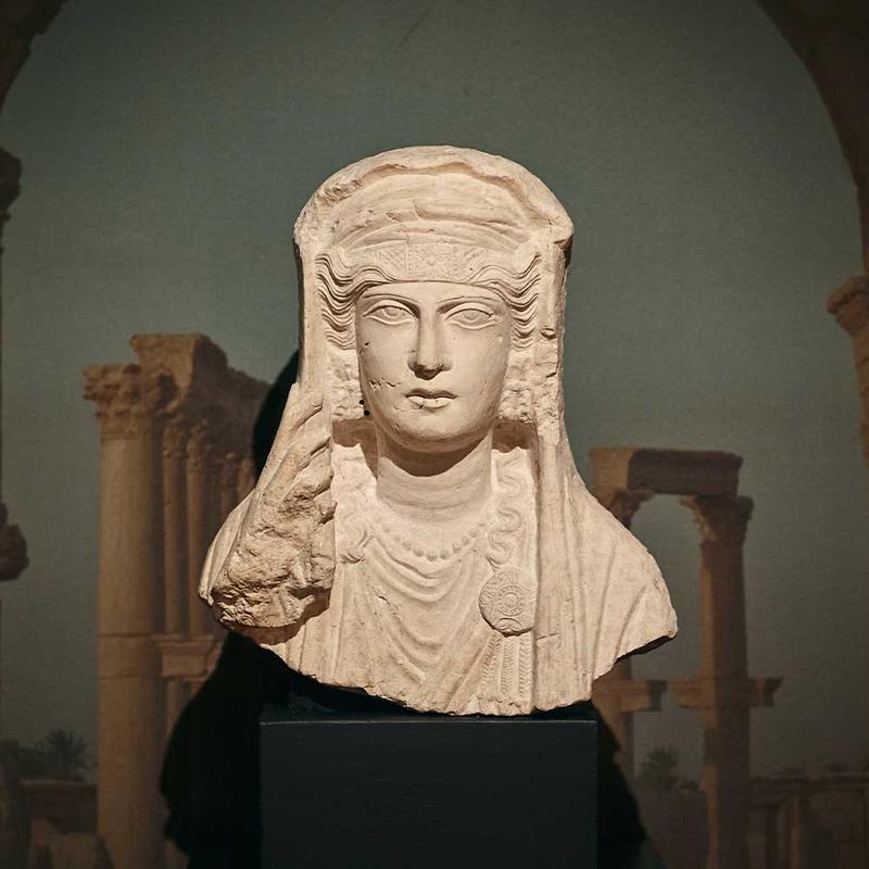 Limestone bust of a woman from Palmyra 80-120 CE, AN1965.884