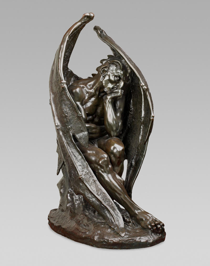 Satan bronze sculpture by Jean-Jacques Feuchère, 1833-1834 WA2015.48 80cm high, Satan bronze sculpture by Jean-Jacques Feuchère, 1833-1834