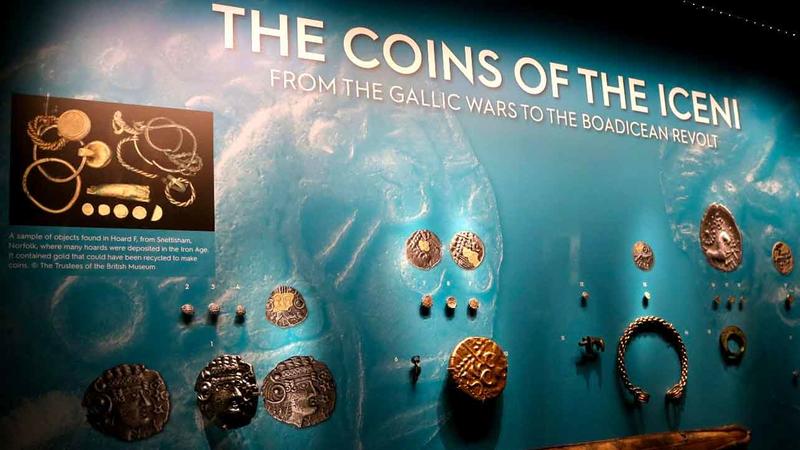 Iceni coins display in the Money Gallery