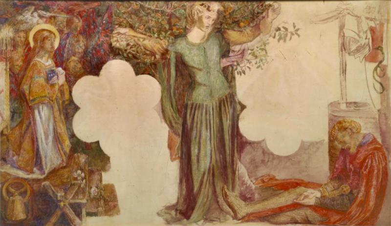 WA1950.7 DG Rossetti, Sir Lancelots Vision of the Sanc Grael DG Rossetti, Sir Lancelot's Vision of the Sanc Grael; Study for the frescoes of the Oxford Union, 1857