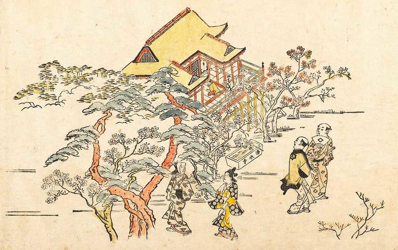 Viewing cherry blossoms at Ueno print by Moronobu Hishikawa (c. 1618 - 1694) Viewing cherry blossoms at Ueno print by Moronobu Hishikawa (c. 1618 - 1694)