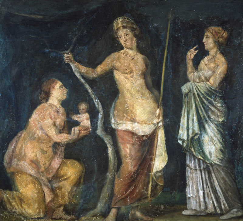 Painted fresco of the birth of Adonis