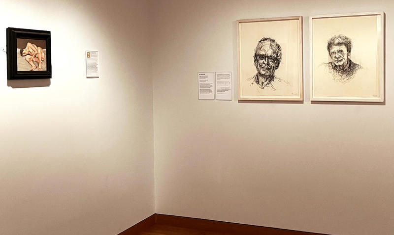 Maggi Hambling portraits of Rick Mather and David Scrase (close friends of hers) in the Modern Art gallery Maggi Hambling portraits of Rick Mather and David Scrase (close friends of hers) in the Modern Art gallery