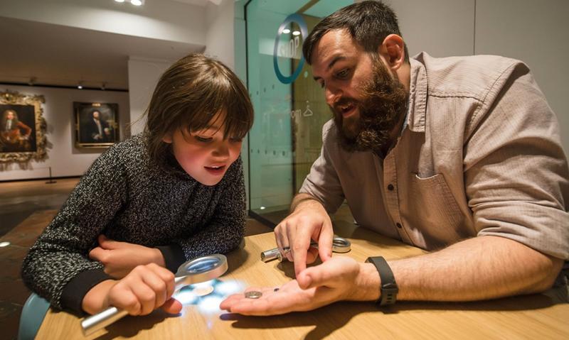 Handling coins at a family event