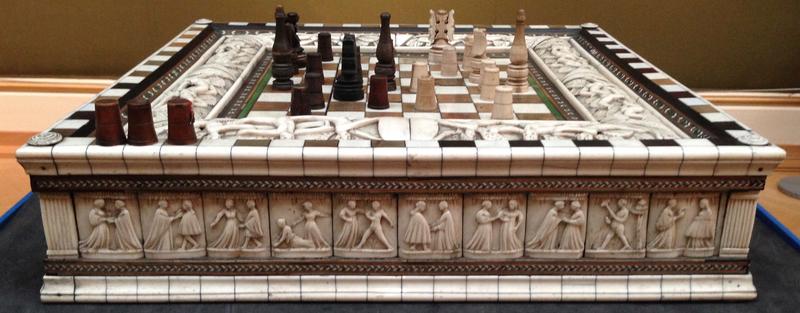 WA1947.191.229; Embriachi Gameboard for chess and backgammon, c.1400, North Italy Embriachi Gameboard for chess and backgammon, c.1400, North Italy; WA1947.191.229