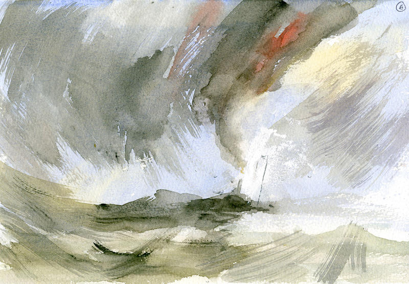Storm by John Somerscales, watercolour courtesy the artist