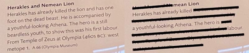 Label and reworked label for Herakles and the Nemean Lion, CG.A.66 Label for Herakles and the Nemean lion, CG.A.66, and reworking by Krasis Scholars