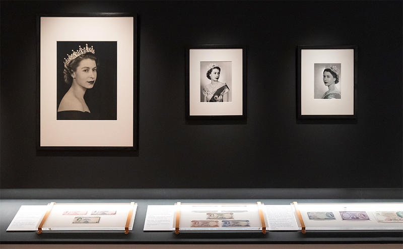 Queen Elizabeth II portraits display