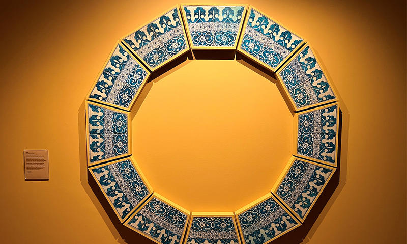 Mughal India gallery's circular ceramic tiles display