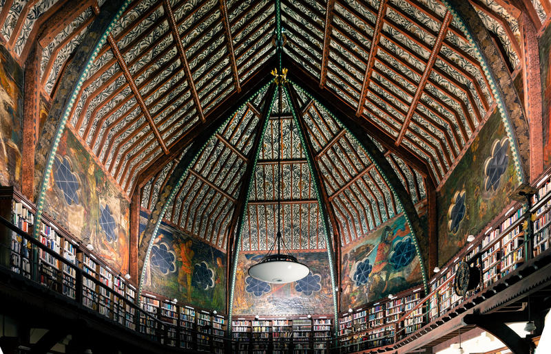 Ceiling of the Oxford Union, decorated by the Pre-Raphaelites