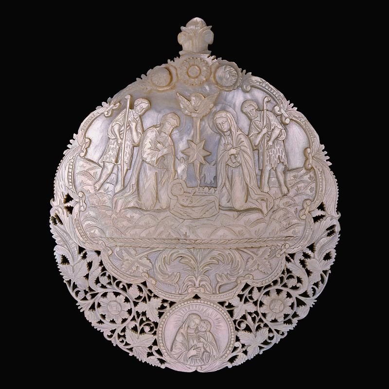 The Nativity on a Carved Pilgrim Souvenir