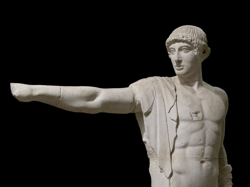Plaster cast of the sculpture of Apollo from the Temple of Zeus at Olympia