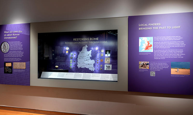 Roman Oxfordshire coins display
