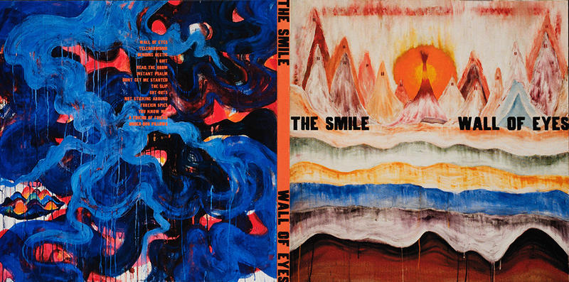 Colourful Wall of Eyes The Smile album artwork, front and back Colourful Wall of Eyes The Smile album artwork, front and back