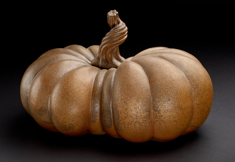 Kate Malone's shimmering pumpkin sculpture in the Sickert Gallery