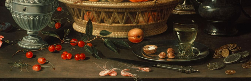 WA1940.2.61, Clara Peeters, Still Life with Fruit and Flowers (detail), 1612-13 Clara Peeters, detail from Still Life with Fruit and Flowers, oil on copper, 1612-13