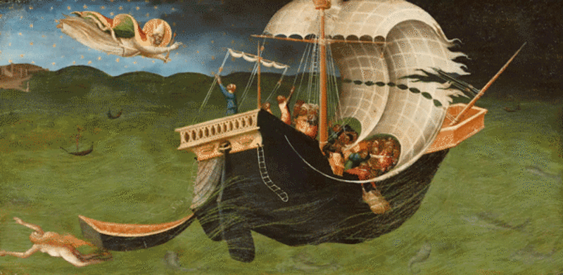 Animated painting: St Nicholas of Bari Banishing the Storm Animation of a painting showing Saint Nicholas banishing a stormy sea and saving a ship and its sailors