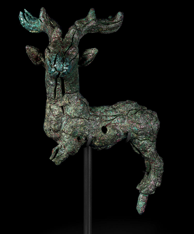 Animal Figurine of a Stag (626–539 BCE) AN1924.317 Bronze figurine of a stag on a stand