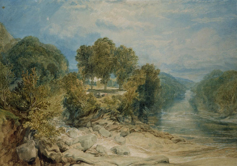 J M W Turner's atmospheric watercolour of The Junction of the Greta and Tees at Rokeby, dating 1816-1818