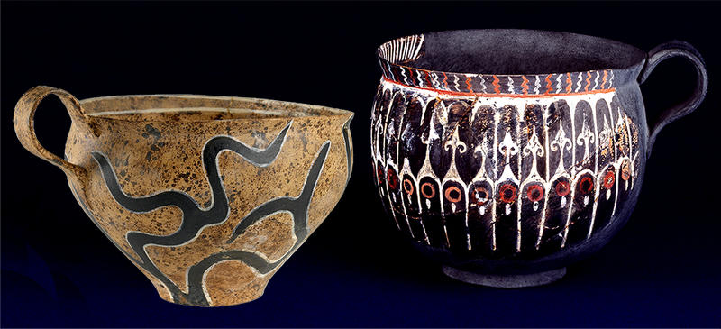 Two decorated Minoan cups Two decorated Minoan cups