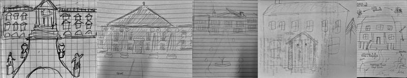 Quick sketches of the idea of a country house made by Krasis scholars