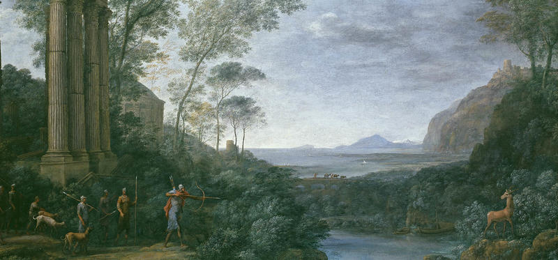 Ascanius shooting the stag of Sylvia landscape 