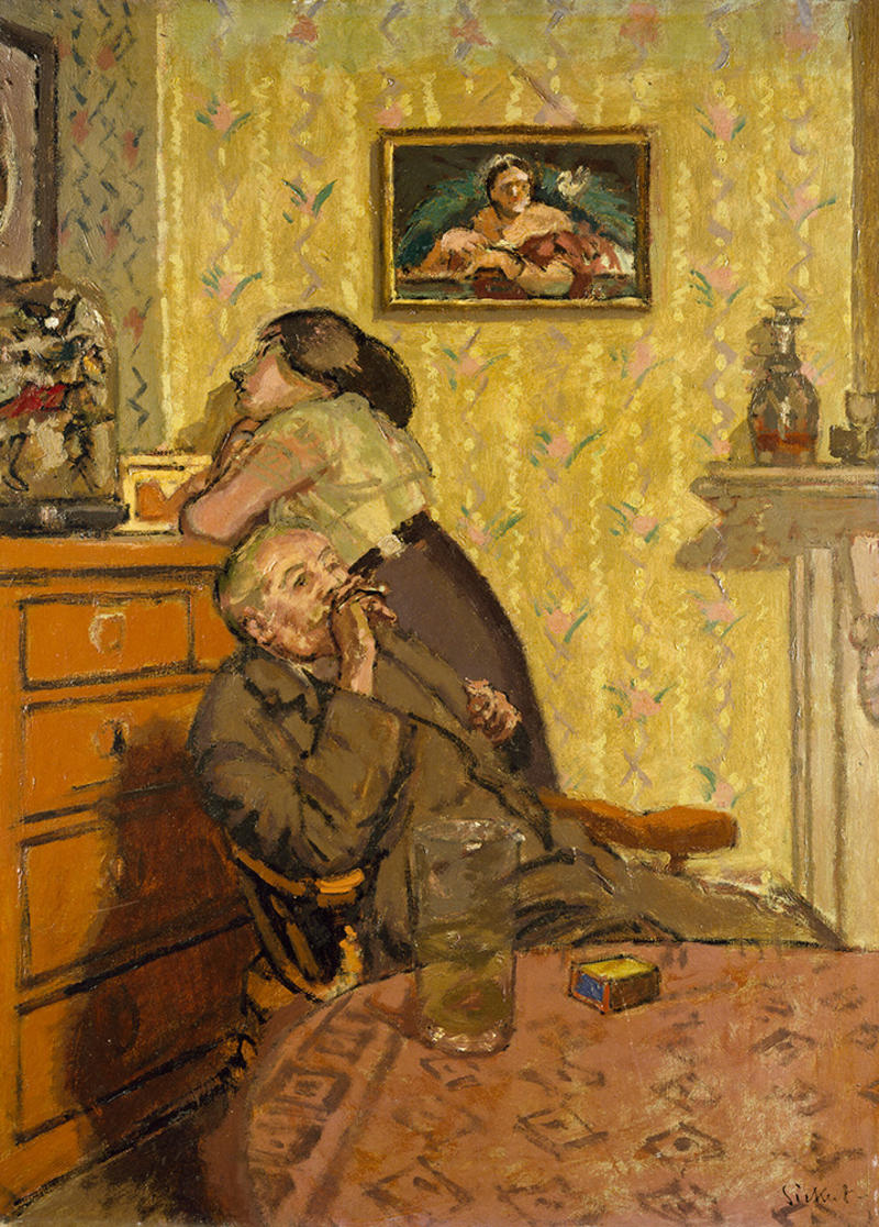 Ennui by Walter Sickert featuring a husband and bored wife in a London home 