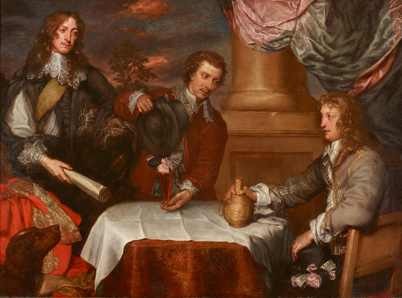 Portrait of Prince Rupert, Colonel William Legge and Colonel John Russel by William Dobson
