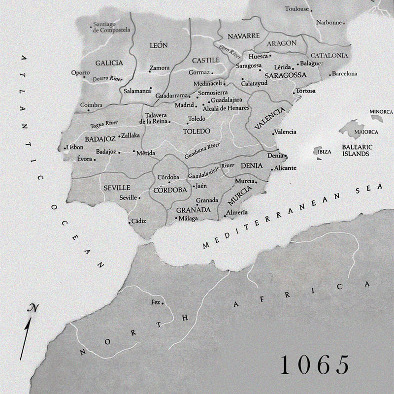 Iberian peninsula in 1065_1000x874.jpg Iberian peninsula in 1065, Iberia in 11th century