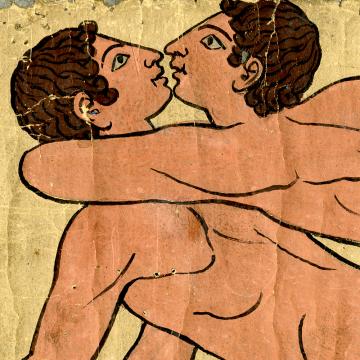 No Offence Exhibition – Fragment of a tomb painting, Etruscan, about 490 BC No Offence Exhibition – Fragment of a tomb painting, Etruscan, about 490 BC