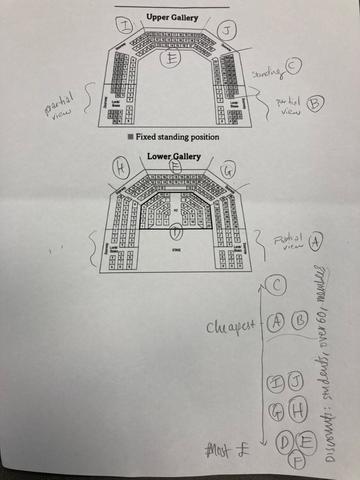 Theatre seating plan with pricing strategy by Krasis scholars