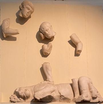 CG.A.66; cast of Herakles and the Nemean Lion; image © Dominic Madera The Ashmolean's cast of the fragmentary metope of Herakles and the Nemean Lion