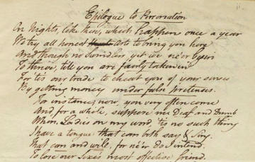 Excerpt from the Epilogue to 'Personation'; Brady Archive, Christ Church College Library Excerpt from the Epilogue to 'Personation'; Brady Archive, Christ Church College Library