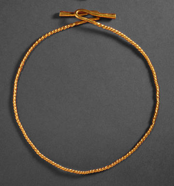 Gold flanged twisted torc from a late Bronze Age hoard