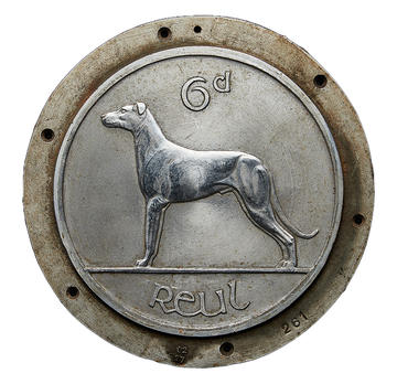 Irish Free State coin design showing Irish wolfhound designed in 1927