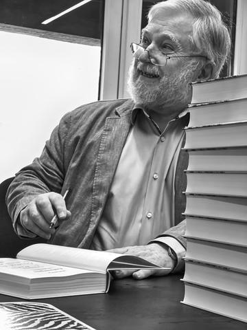 Black and white photo of author Michael Pye