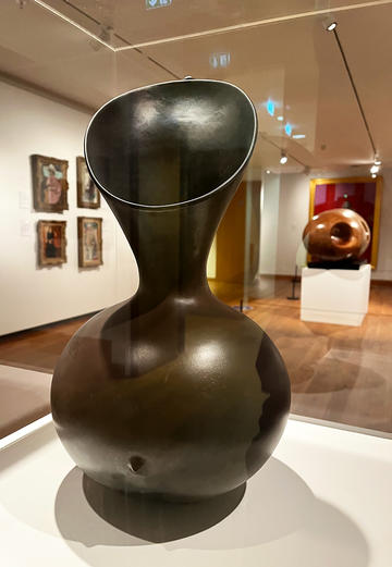 Magdalene Odundo's sculpture in the In Focus display of the Modern Art gallery Magdalene Odundo's sculpture in the In Focus display of the Modern Art gallery