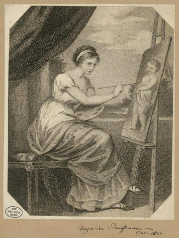 Angelica Kauffmann print of woman painting