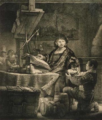 Rembrandt's Van Rijn's portrait of The Goldweigher, 1639