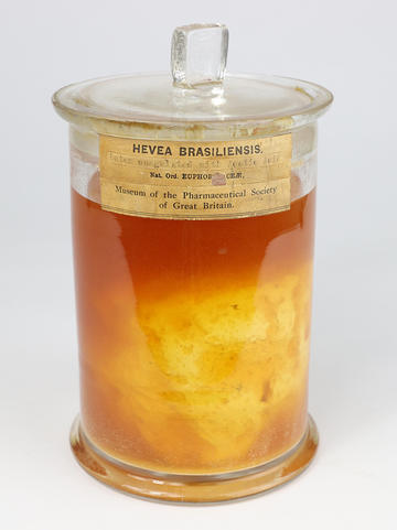 Rubber latex in a jar