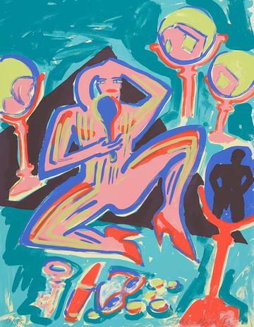 Untitled, 1983, screenprint by German artist Elvira Bach