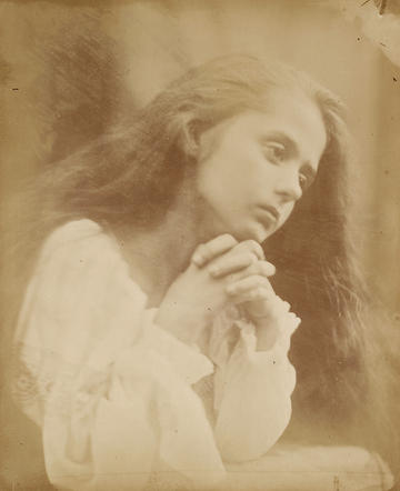 Young girl praying (Florence Anson) by photographer Julia Margaret Cameron Young girl praying (Florence Anson) by photographer Julia Margaret Cameron