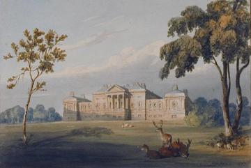 Watercolour of Harewood House, North Yorkshire, by John Preston Neale, 1813