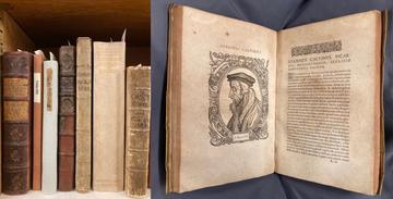 Books from the Hope Collection and an opening of Theodore Beza's 'Icones' (1580) Books from the Hope Collection and an opening of Theodore Beza's 'Icones' (1580)