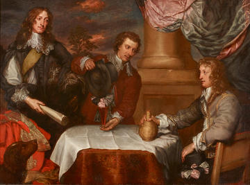 Portrait of Prince Rupert, Colonel William Legge and Colonel John Russel by William Dobson