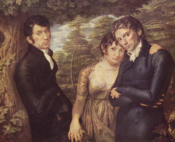 We three philipp otto runge 1805 67271ec7 square format We Three, friendship picture by Phillip Otto Runge, 1804-5, depicting the artist, his wife and his brother, typical of the Romantic era