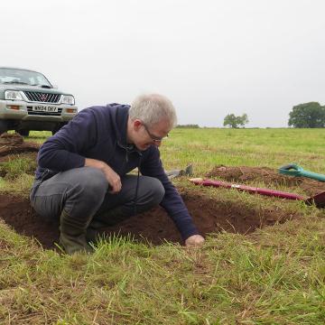 Dr John Naylor excavating in Shropshire