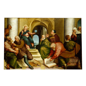 Painting by Jacopo Bassano of Christ among the Doctors